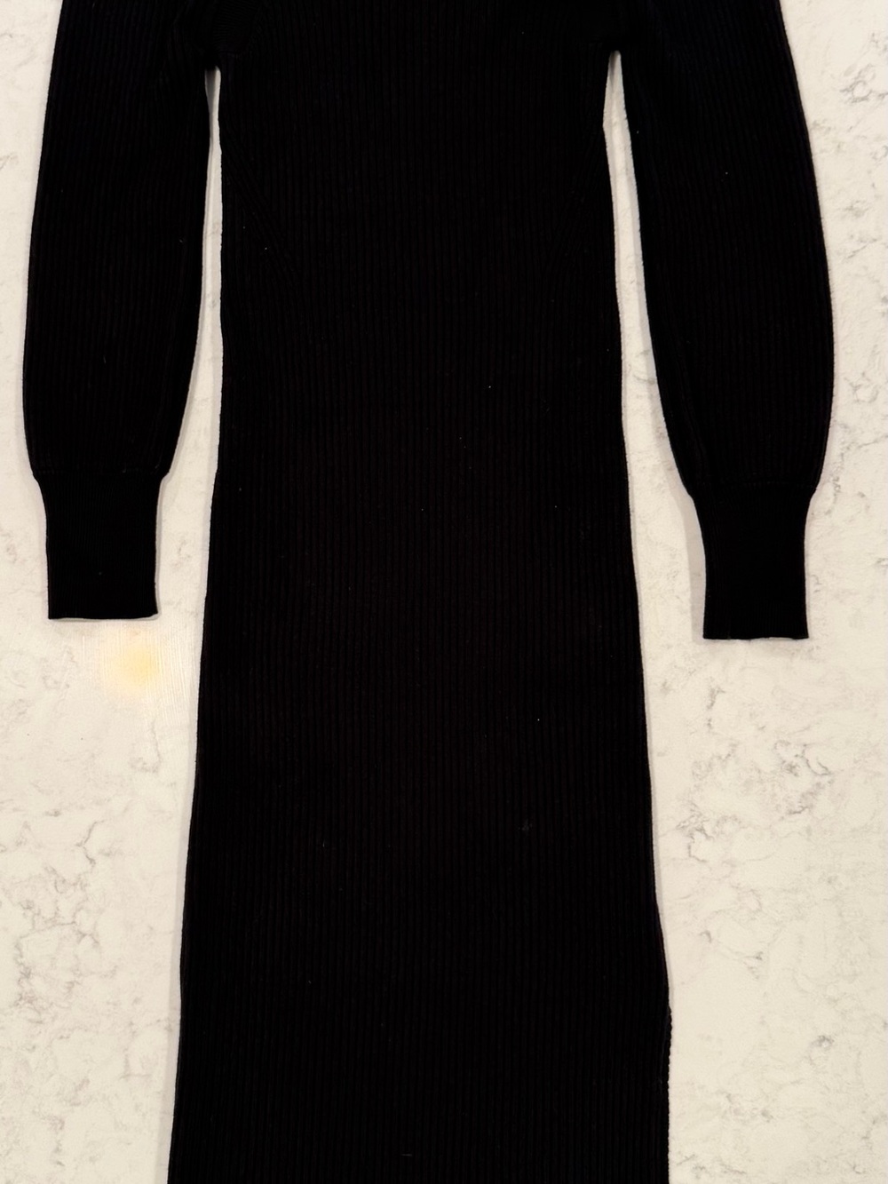Charles Henry Black Ribbed Midi Sweater Dress